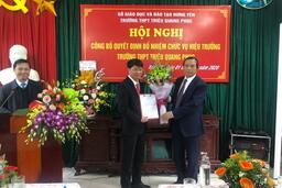 Hội nghị công bố Quyết định bổ nhiệm chức vụ Hiệu trưởng trường THPT Triệu Quang Phục 06/02/20