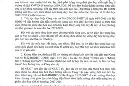 Hướng dẫn điều chỉnh nội dung dạy học HK2 năm học 2019-2020 01/04/20