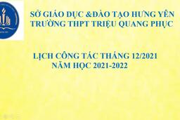 KẾ HOẠCH THÁNG 12 NĂM 2021 07/12/21