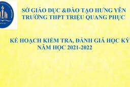 KẾ HOẠCH KIỂM TRA, ĐÁNH GIÁ, XẾP LOẠI - HỌC KỲ I NĂM HỌC 2021 - 2022 07/12/21