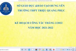 KẾ HOẠCH CÔNG TÁC THÁNG 02 NĂM 2022 09/02/22