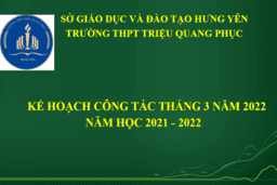 KẾ HOẠCH THÁNG 3 NĂM 2022 28/02/22