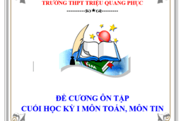 ĐỀ CƯƠNG VÀ ĐÁP ÁN ÔN TẬP CUỐI KỲ I MÔN TOÁN, MÔN TIN LỚP 10, 11,12 (2023 -2024) 11/12/23