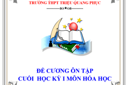 ĐỀ CƯƠNG VÀ ĐÁP ÁN ÔN TẬP CUỐI KỲ I MÔN HÓA HỌC LỚP 10, 11,12 (2023 -2024) 13/12/23
