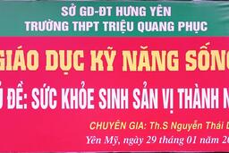 TĂNG CƯỜNG HOẠT ĐỘNG GIÁO DỤC SỨC KHỎE SINH SẢN VỊ THÀNH NIÊN CHO HỌC SINH 30/01/24