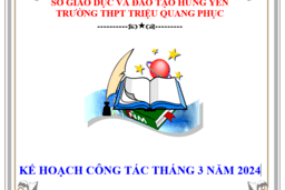 KÊ HOẠCH CÔNG TÁC THÁNG 3 NĂM 2024 12/03/24