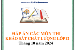 ĐÁP ÁN ĐỀ KSCL MÔN TIẾNG ANH,HÓA, LỊCH SỬ, TOÁN, SINH, VẬT LÝ, GD KT - PL LỚP 12 15/10/24