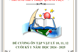 ĐỀ CƯƠNG VÀ ĐÁP ÁN ÔN TẬP CUỐI KỲ I MÔN VẬT LÝ LỚP 10, 11,12 (2024 -2025) 11/12/24