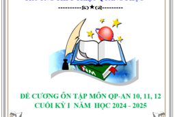 ĐỀ CƯƠNG ÔN TẬP CUỐI KỲ I MÔN QUỐC PHÒNG - AN NINH LỚP 10, 11,12 (2023 -2024) 12/12/24
