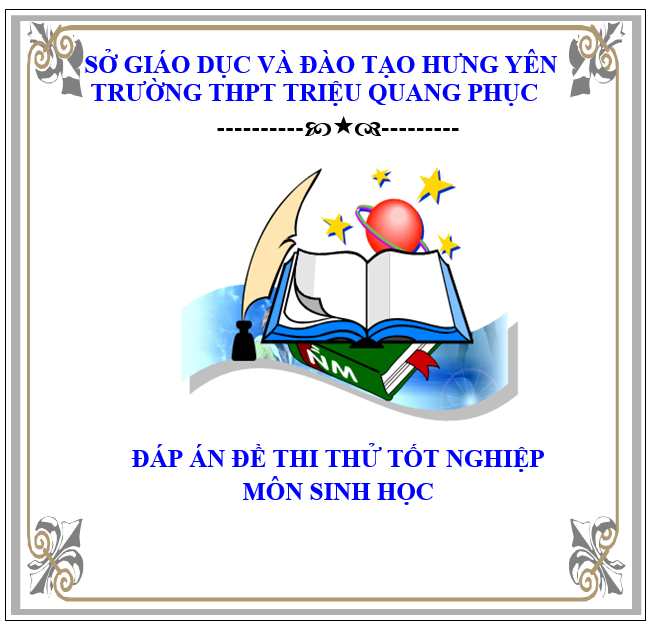 Đáp án đề thi thử tốt nghiệp môn Sinh học